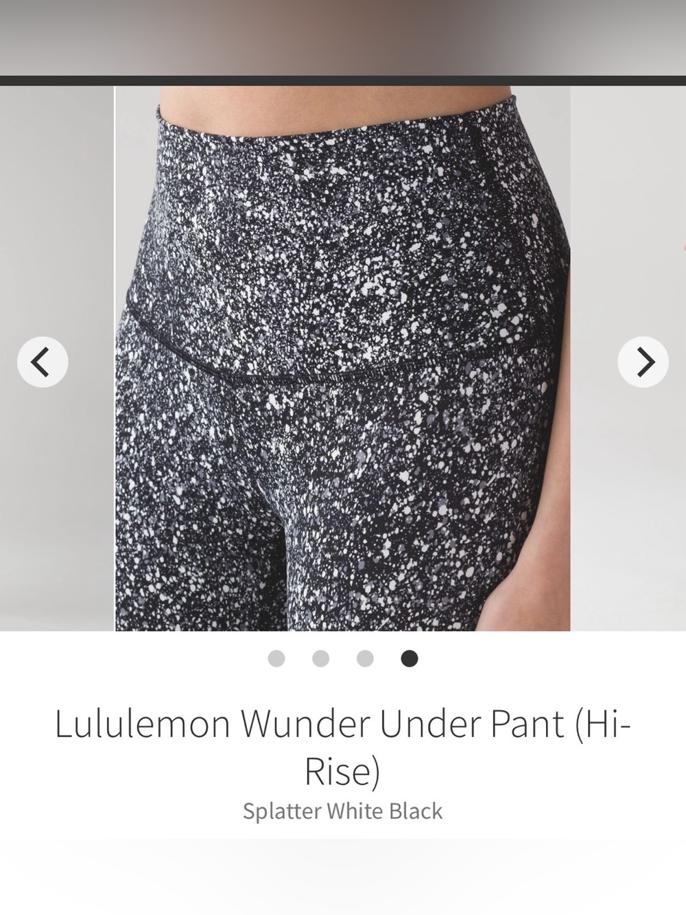 Lululemon Wunder Under High-Rise Leggings - Splatter Black & White Size 8